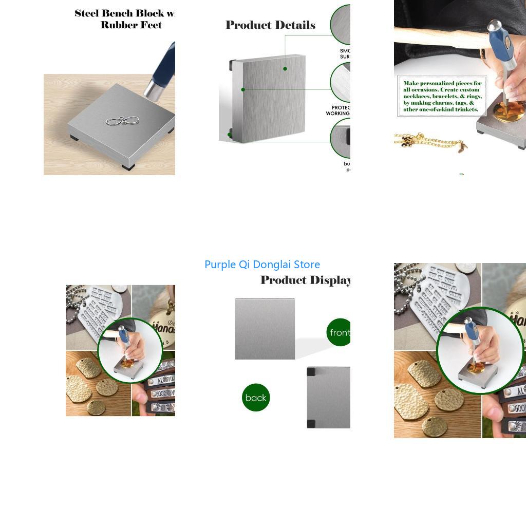 Jewelry Making Anvil - L21E ปั๊มโลหะบล็อกทั่งยางฟุตเครื่องประดับทำเครื่องมือสแควร์ Anvils โลหะแข็งม้านั่งบล็อกอุปกรณ์