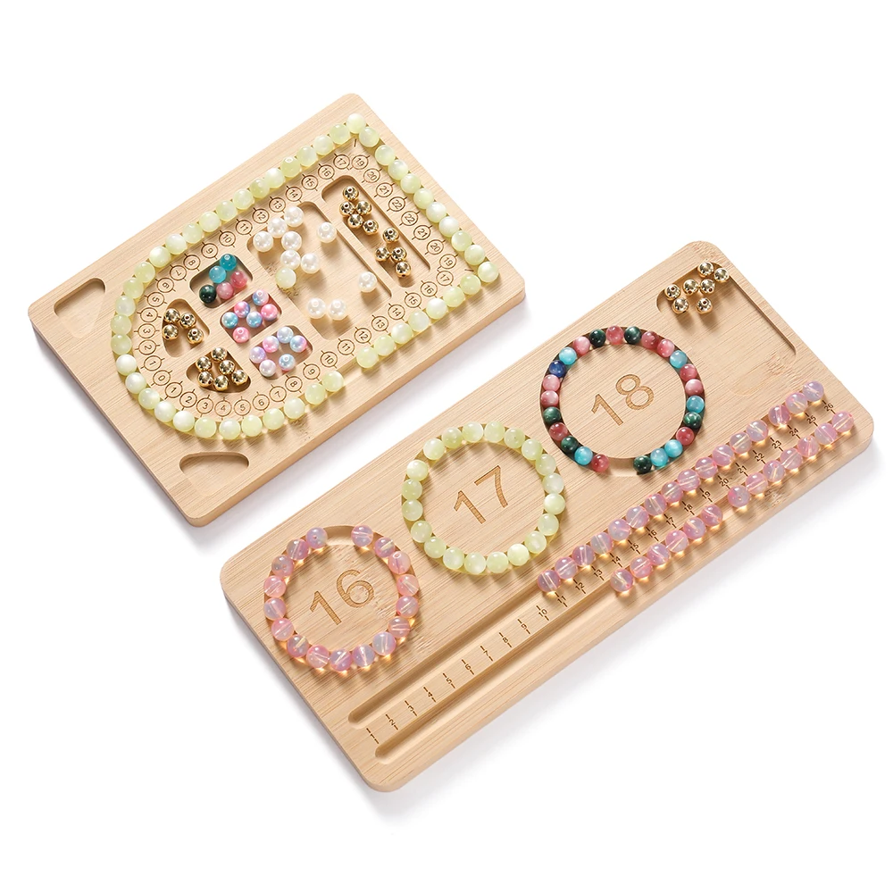 Jewelry Making Desk - ถาดไม้สำหรับร้อยลูกปัด DIY สำหรับทำสร้อยข้อมือ สร้อยคอ อุปกรณ์ทำเครื่องประดับ ถาดจัดระเบียบลูกปัด