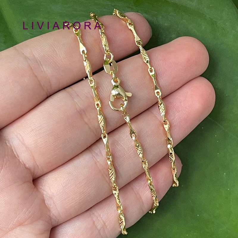 Jewelry Making Singapore - 1/2/3 ชิ้น สร้อยคอทองเหลืองชุบทอง 18K ความยาว 45
