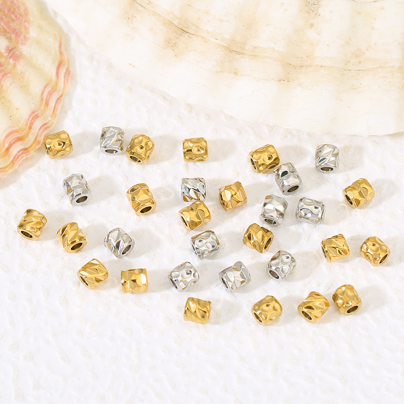 Jewelry Making Youtube - ลูกปัดสแตนเลสสตีลชุบ PVD ทอง 18K ขนาด 4