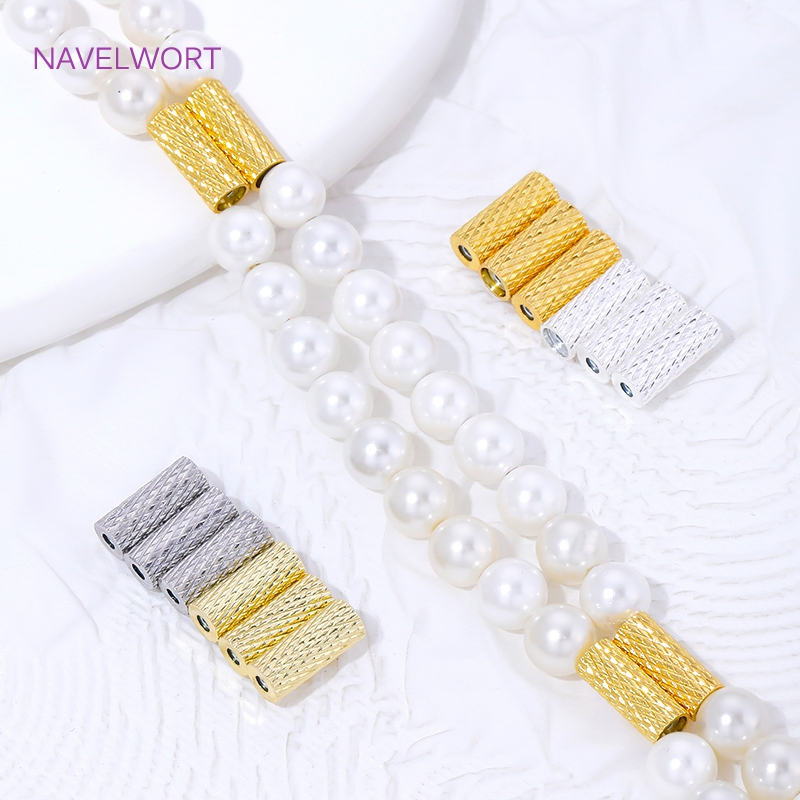 Jewelry Making Youtube - ลูกปัดหลอดแม่เหล็กชุบทอง 18K, ลูกปัดเว้นวรรคสำหรับทำเครื่องประดับ, อุปกรณ์ทำสร้อยคอและกำไล DIY, วัสดุสำหรับทำเครื่องประดับ