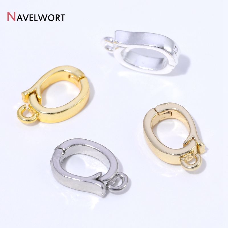 Jewelry Making School - ตัวล็อกจี้แบบมีบานพับ ทำจากทองเหลืองชุบทอง 14K/18K สำหรับทำสร้อยคอ อุปกรณ์เสริมสำหรับทำจี้ วัสดุทำเครื่องประดับ