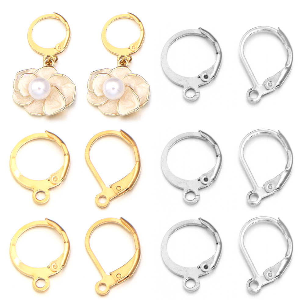 Jewelry Making School - 20 ชิ้น/ล็อตสแตนเลสหู Hook รอบตะขอต่างหู Earwire สําหรับ