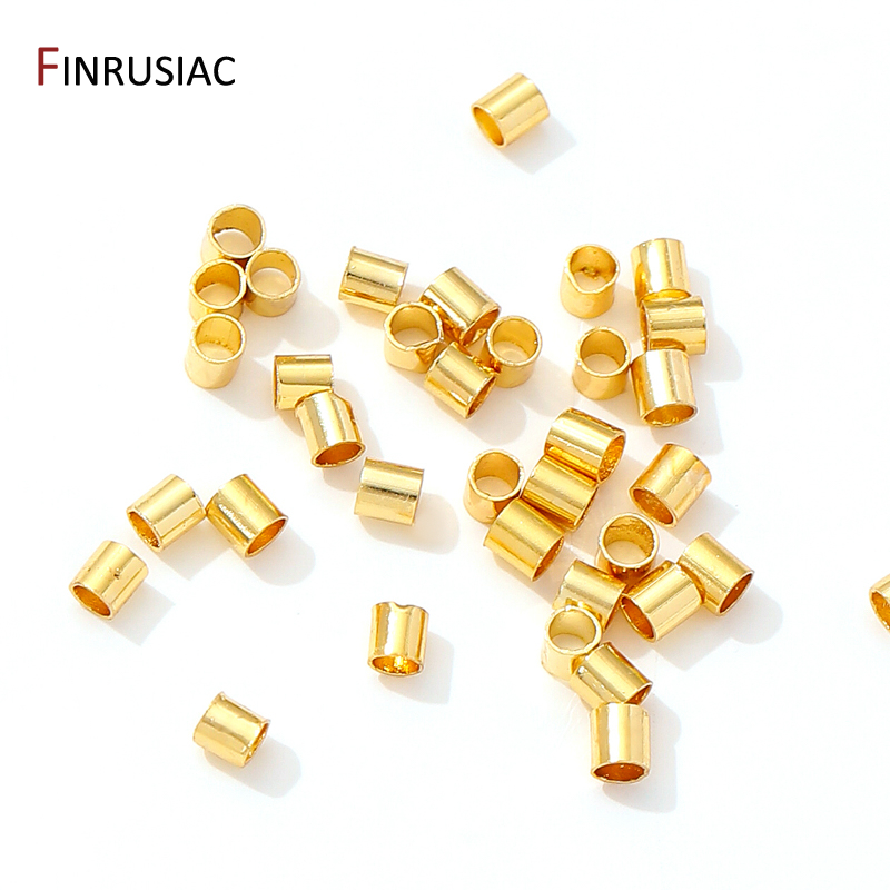 Jewelry Making Youtube - ทองเหลืองชุบทอง 18K หลอด CRIMP End ลูกปัด,2/2.5