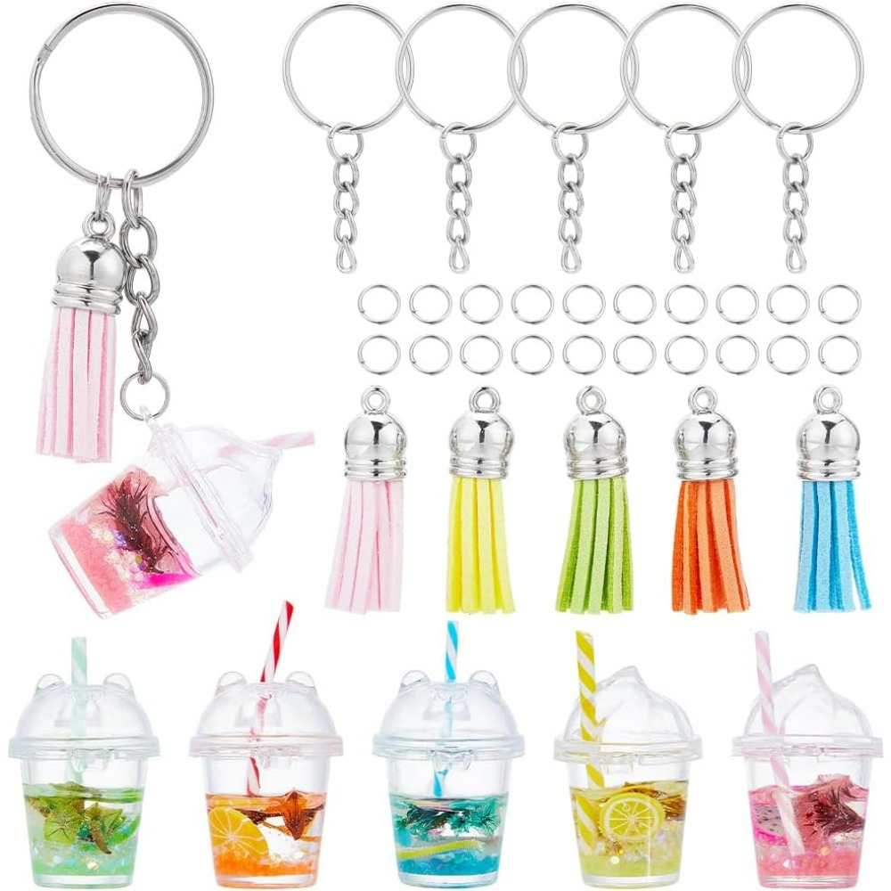 Jewelry Making Kits - 35 ชิ้น DIY 5 ชุดชาฟองชุดพวงกุญแจชาฟอง Charms