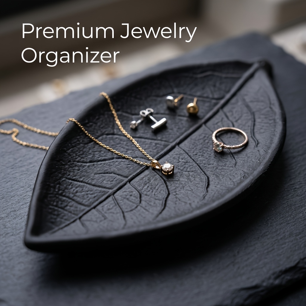 Jewelry Making Desk - ถาดใส่เครื่องประดับรูปใบไม้ 3 มิติ สไตล์มินิมอล ถาดตกแต่งสำหรับเก็บแหวน สร้อยคอ