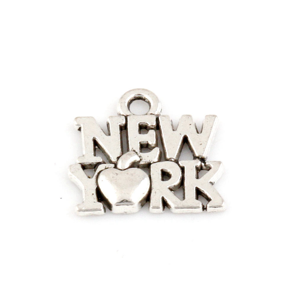 Jewelry Making York - จี้โลหะผสมรูปแบบนิวยอร์ก 30 ชิ้น สำหรับทำเครื่องประดับ DIY ขนาด