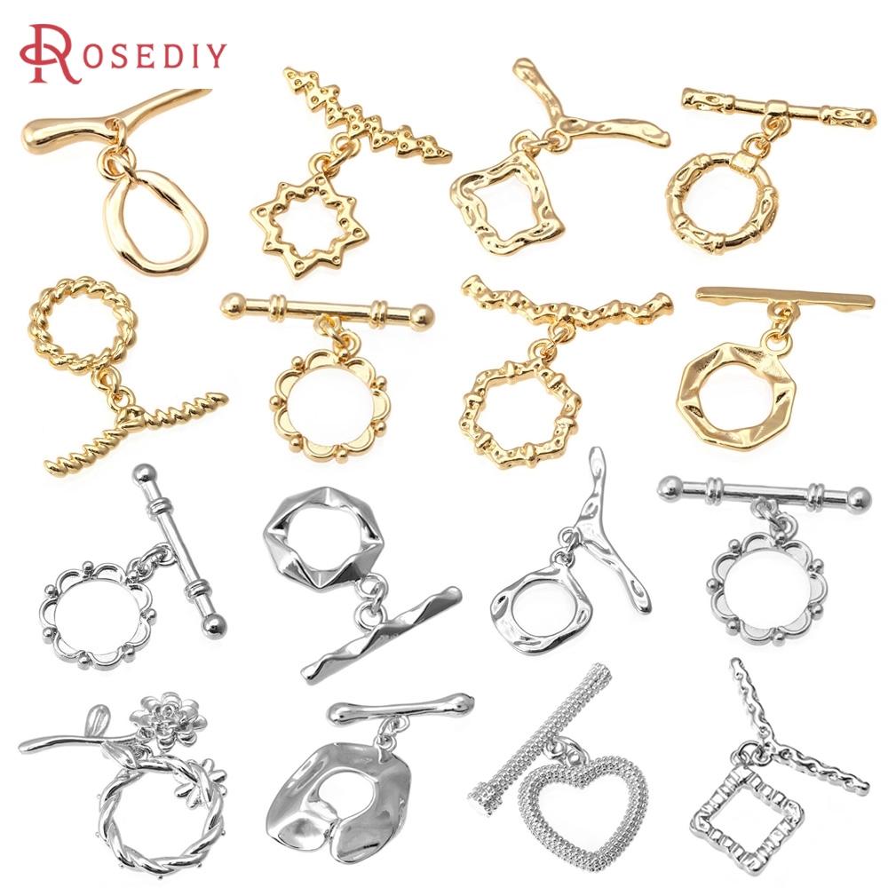 Jewelry Making Kits - ตัวล็อคแบบกลม 6 ชุด สีทอง 18K ทำจากทองเหลือง