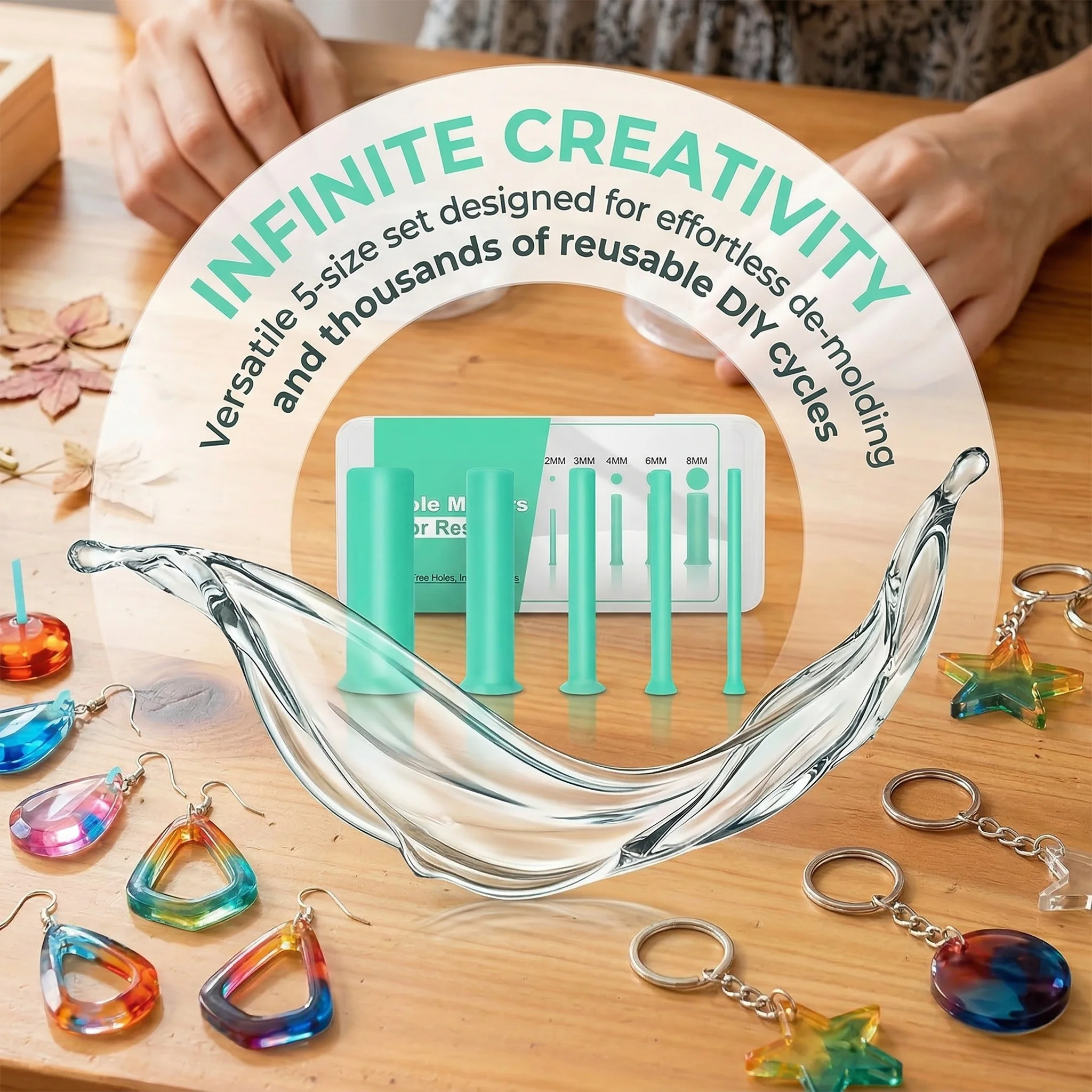 Jewelry Making Online - ชุดเครื่องมือเจาะรูเรซิ่น 35 ชิ้น ขนาด 2-8 มม.