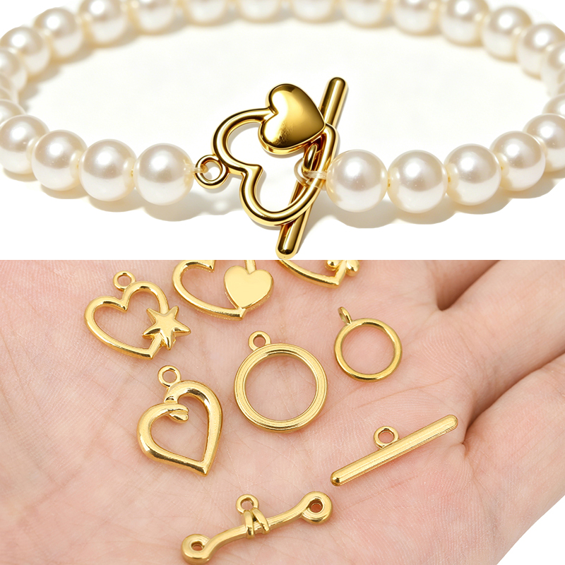 Jewelry Making School - ตัวล็อคแบบ OT สแตนเลสเคลือบ PVD 5 ชุด