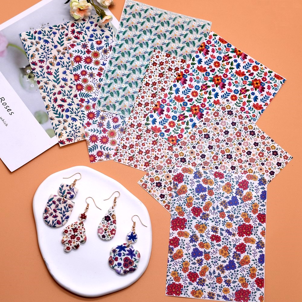 Jewelry Making In Clay - SNASAN DIY ดอกไม้หรูหราสีน้ํา Transfer กระดาษเครื่องปั้นดินเผา Polymer