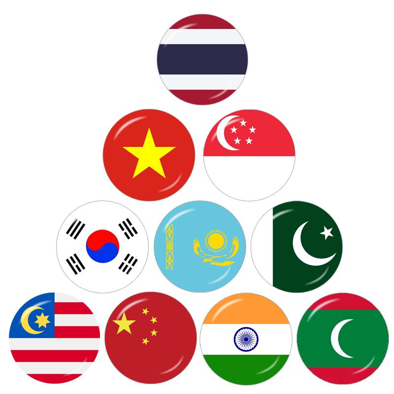 Jewelry Making Singapore - ธงชาติเอเชียประเทศไทยประเทศไทย10ชิ้น12มม./16มม./18มม./20มม./25มม./30มม. กระจกทรงกลมสาธิตการทำหลังแบน