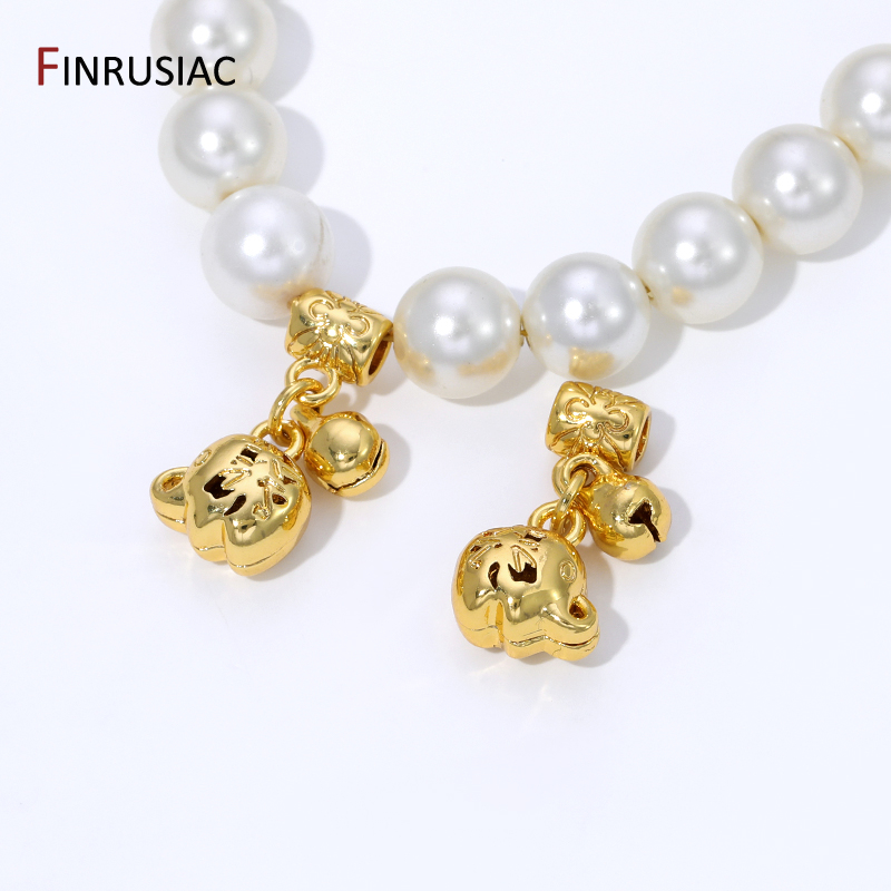 Jewelry Making Youtube - จี้ทองเหลืองชุบทอง 18K พร้อมตัวเชื่อมแบบหลอดและจี้กระดิ่งนำโชค สำหรับงาน DIY ทำเครื่องประดับ
