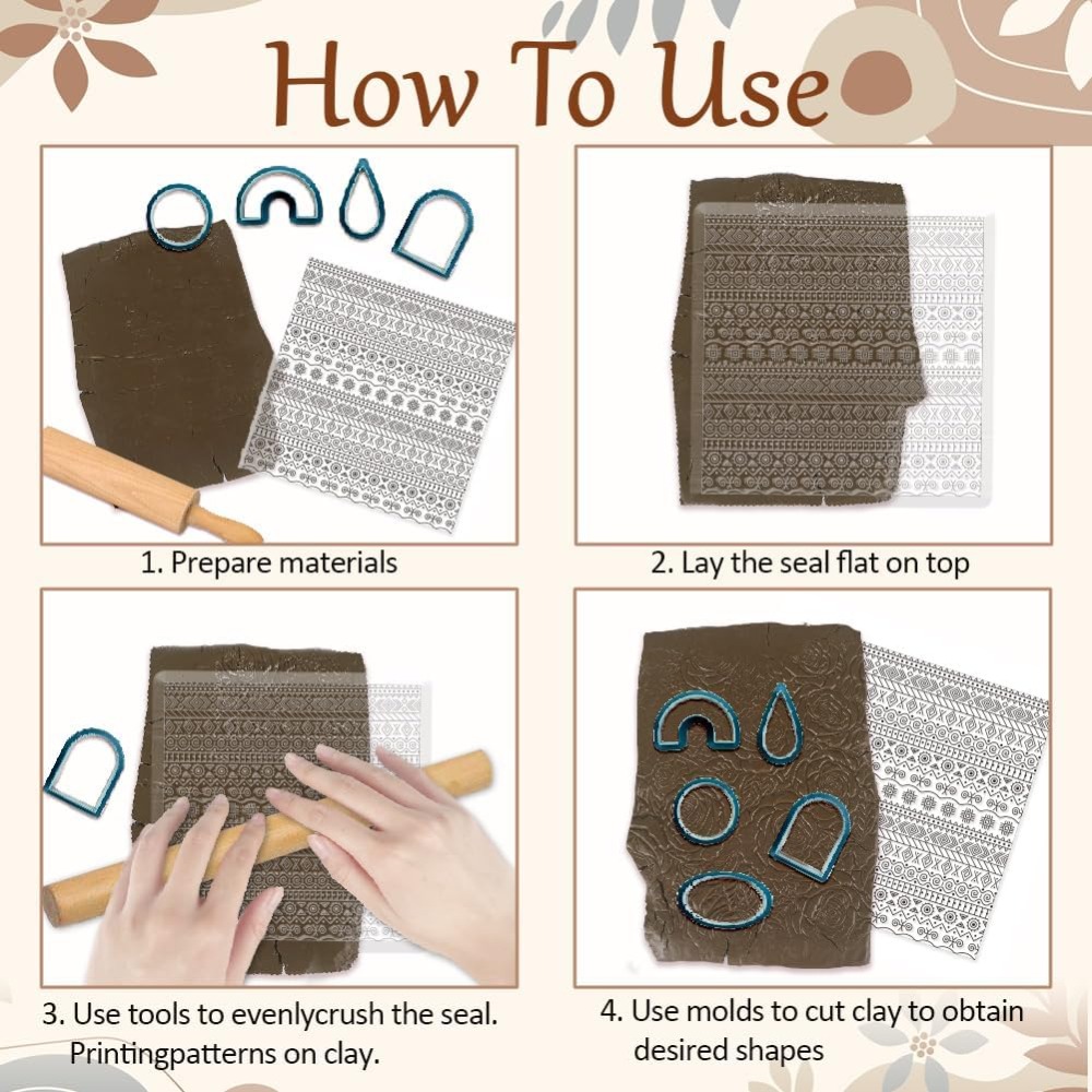 สิ่งทอเรขาคณิตซิลิโคนเนื้อแสตม - Jewelry Making In Clay บทวิจารณ์และราคา