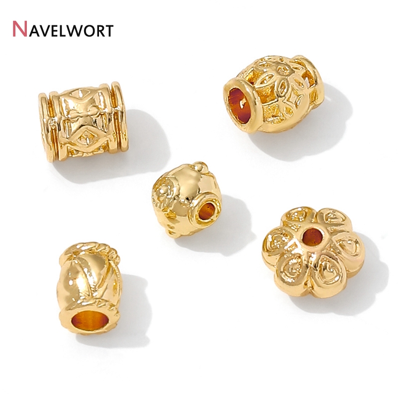 ลูกปัดโลหะทองเหลืองชุบทอง 14K  - Jewelry Making Youtube บทวิจารณ์และราคา