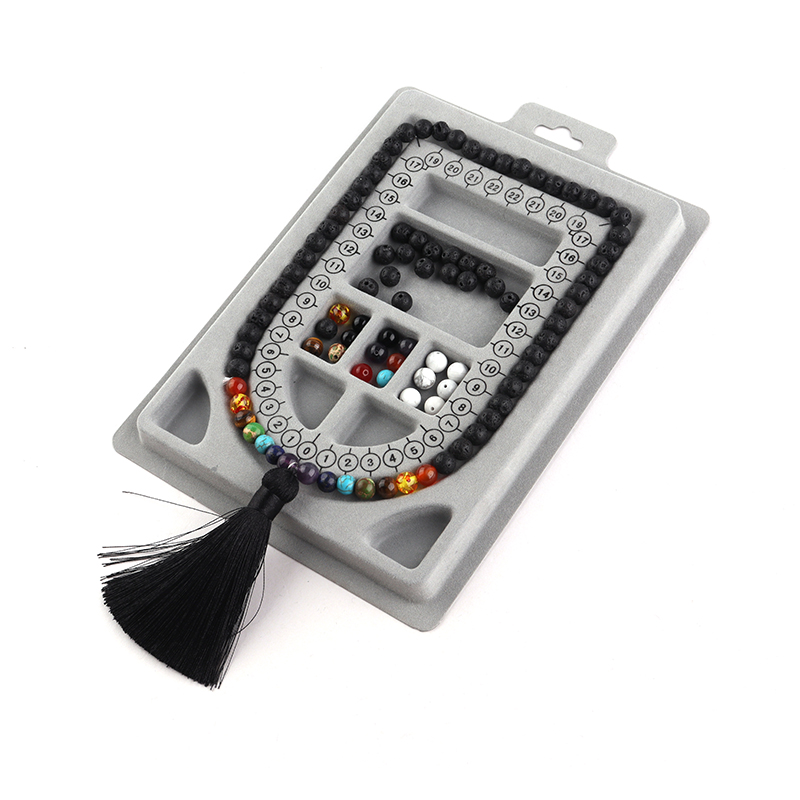 1PC สีเทา Flocked Bead Board ส - Jewelry Making Education บทวิจารณ์และราคา