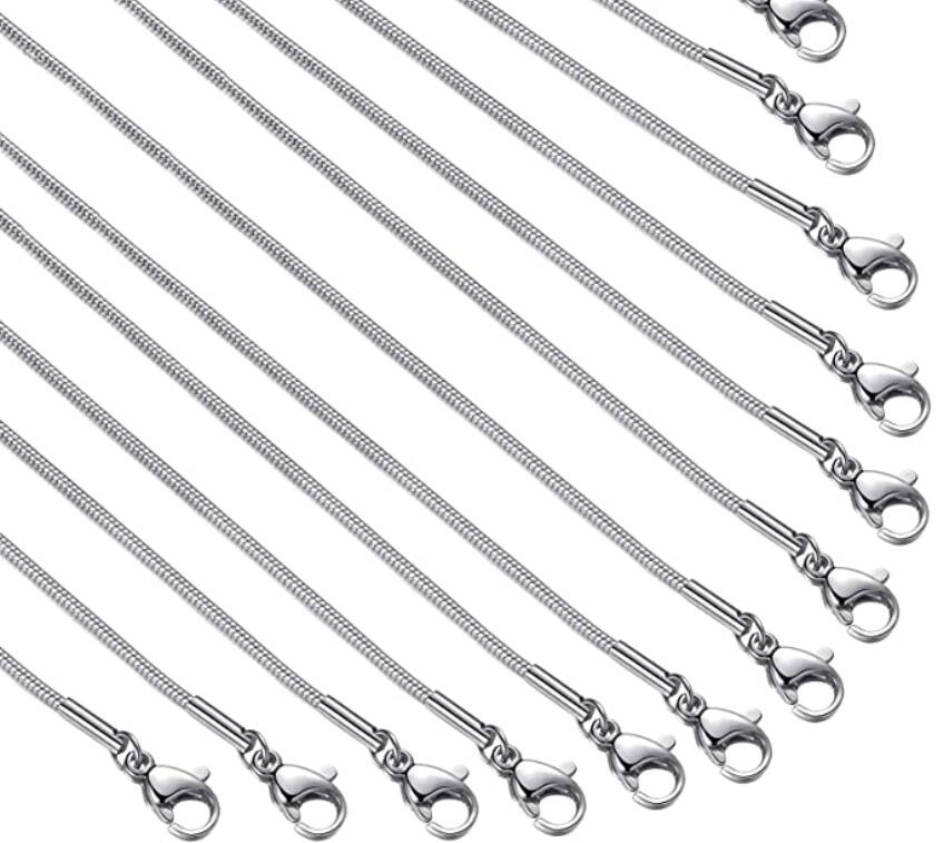 10 ชิ้นจํานวนมากสแตนเลสรอบสร้อ - Jewelry Making Singapore บทวิจารณ์และราคา