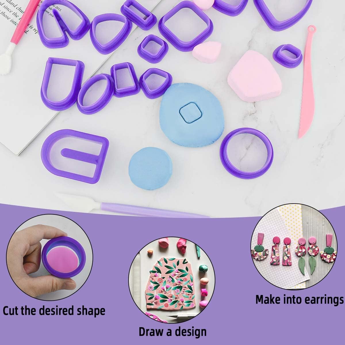 Polymer Clay ต่างหูทําชุดรวม 1 - Jewelry Making In Clay บทวิจารณ์และราคา