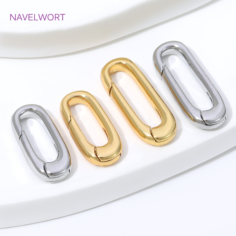ตัวล็อคแบบสปริงรูปวงรีชุบทอง 1 - Jewelry Making School บทวิจารณ์และราคา