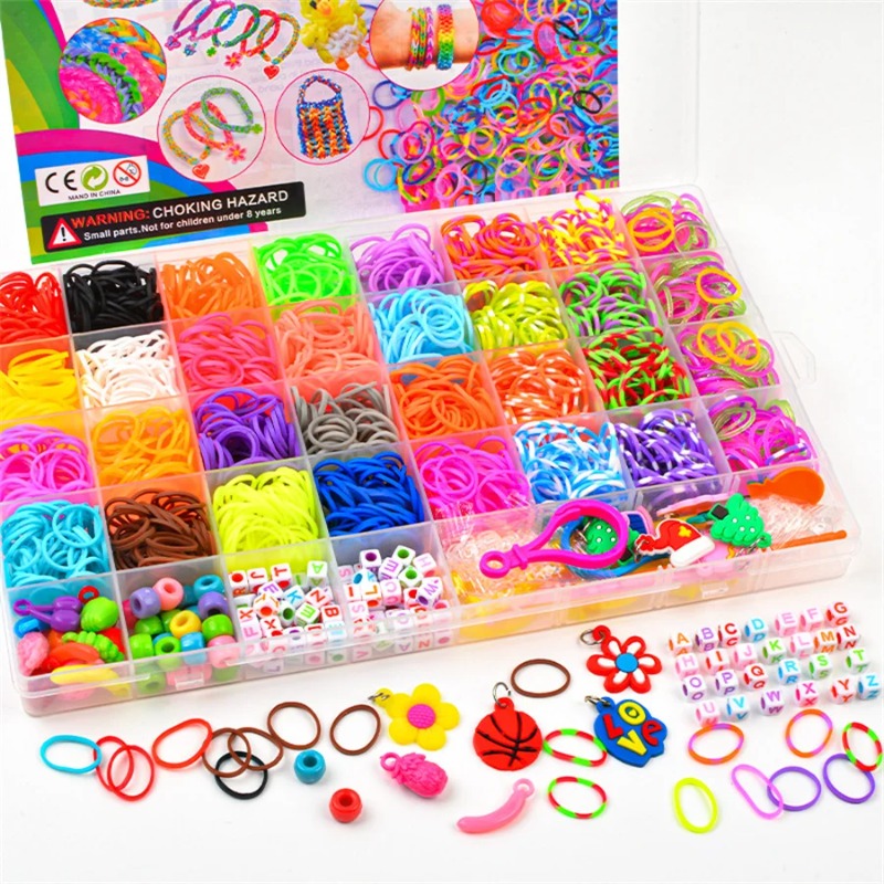 4300 ชิ้น+ ชุดยางรัดหลากสี 32  - Jewelry Making Kits บทวิจารณ์และราคา