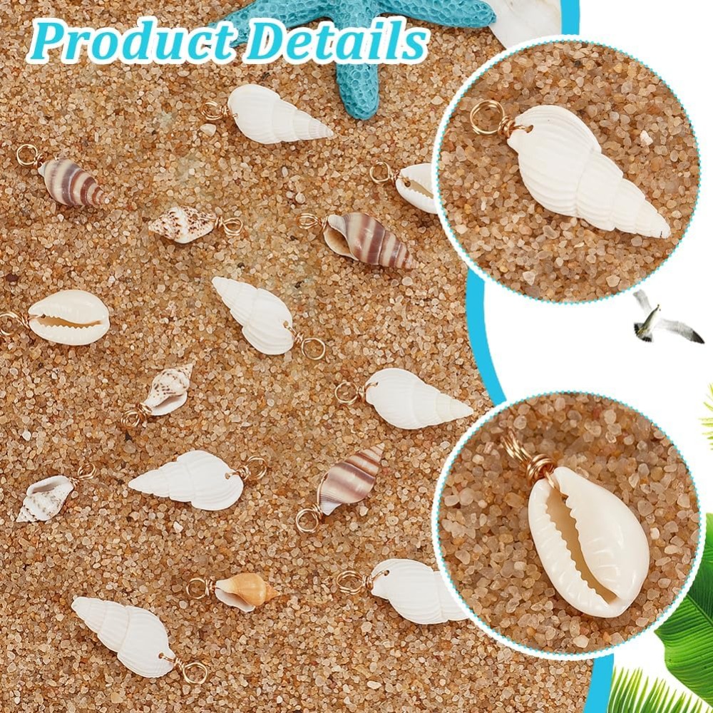 100pcs 4 รูปแบบเปลือกหอยธรรมชา - Jewelry Making Kits บทวิจารณ์และราคา