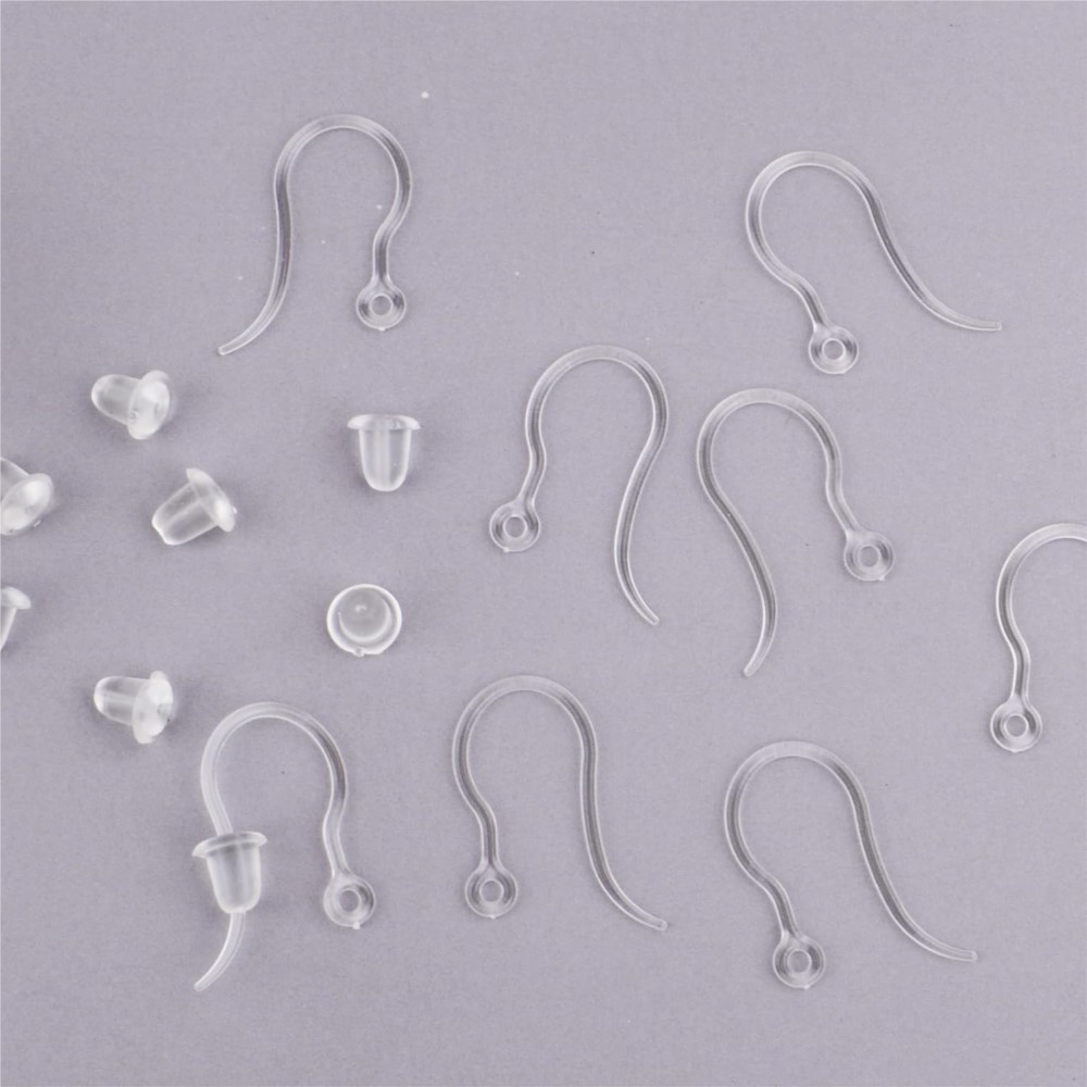 ตะขอเกี่ยวต่างหูพลาสติกใส 40 ช - Jewelry Making School บทวิจารณ์และราคา